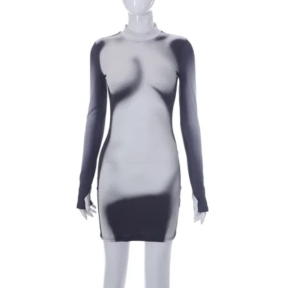 Bodycon Long Sleeve Mini Dress - Image 6