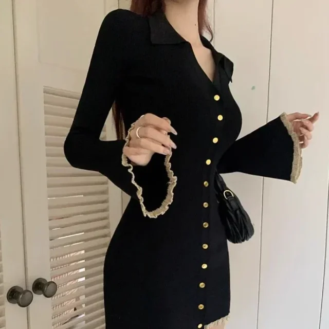 Ruffled Trim Bodycon Mini Dress | Free Shipping!