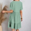 V-neck Casual Solid Mini Dresses - Image 2