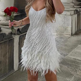 Sexy Sequin Fringe Mini Dresses